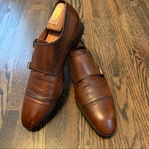 Santoni Inca Double Monk 11D Hand Burnished Patina